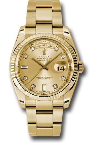 Rolex Watches - Day-Date President Yellow Gold - Fluted Bezel - Oyster - Style No: 118238chdo