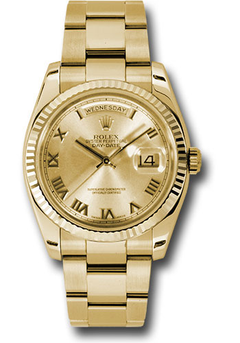 Rolex Watches - Day-Date President Yellow Gold - Fluted Bezel - Oyster - Style No: 118238chro