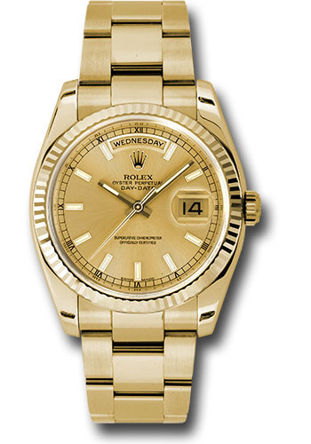 Rolex Watches - Day-Date President Yellow Gold - Fluted Bezel - Oyster - Style No: 118238chso