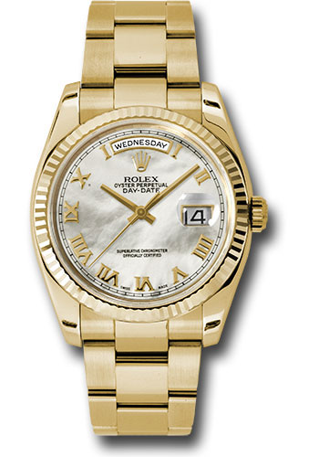 Rolex Watches - Day-Date President Yellow Gold - Fluted Bezel - Oyster - Style No: 118238mro