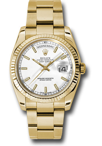 Rolex Watches - Day-Date President Yellow Gold - Fluted Bezel - Oyster - Style No: 118238wso