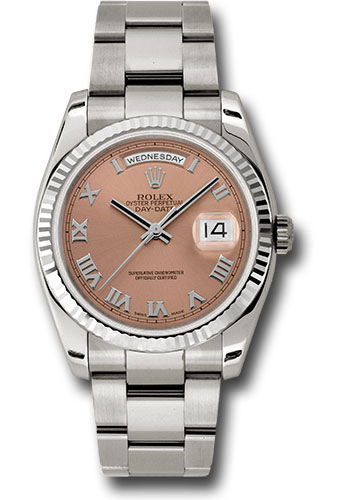 Rolex Watches - Day-Date President White Gold - Fluted Bezel - Oyster - Style No: 118239 cro