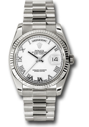 rolex watches day date president white gold fluted bezel president ...