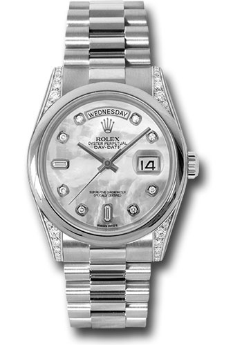 Rolex Watches - Day-Date President Platinum - Domed Bezel - President - Style No: 118296 mdp