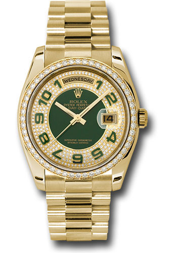 Rolex Watches - Day-Date President Yellow Gold - Dia Bezel - President - Style No: 118348pgap