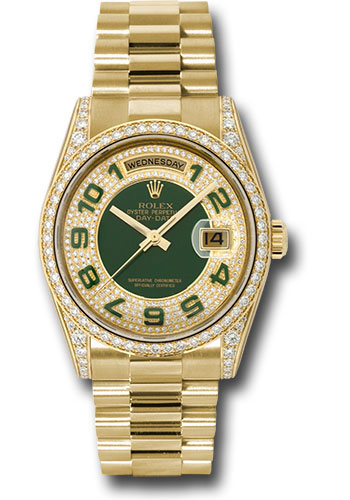 Rolex Watches - Day-Date President Yellow Gold - Dia Bezel - President - Style No: 118388pgap