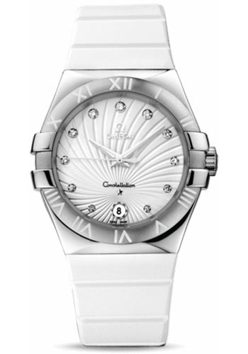 Omega Watches - Constellation Quartz 35 mm Brushed Stainless Steel - Style No: 123.12.35.60.52.001