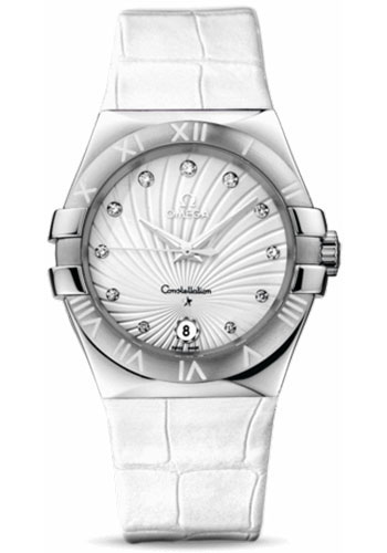 Omega Watches - Constellation Quartz 35 mm Brushed Stainless Steel - Style No: 123.13.35.60.52.001