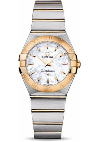Omega Watches - Constellation Quartz 27 mm Brushed Steel and Yellow Gold - Style No: 123.20.27.60.05.002