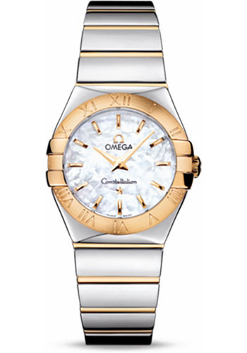 Omega Watches - Constellation Quartz 27 mm Polished Steel and Yellow Gold - Style No: 123.20.27.60.05.004