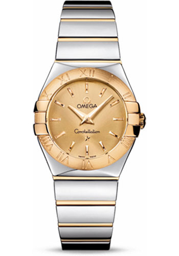 Omega Watches - Constellation Quartz 27 mm Polished Steel and Yellow Gold - Style No: 123.20.27.60.08.002