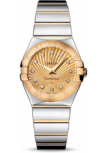Omega Watches - Constellation Quartz 27 mm Polished Steel and Yellow Gold - Style No: 123.20.27.60.58.002