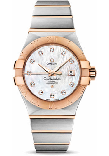 Omega Watches - Constellation Chronometer 31 mm Brushed Steel and Red Gold - Style No: 123.20.31.20.55.001