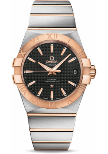 Omega Watches - Constellation Chronometer 38 mm Brushed Steel and Red Gold - Style No: 123.20.38.21.01.001