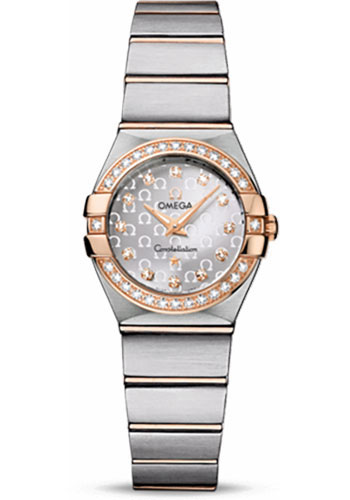 Omega Watches - Constellation Quartz 24 mm Brushed Steel and Red Gold - Style No: 123.25.24.60.52.001