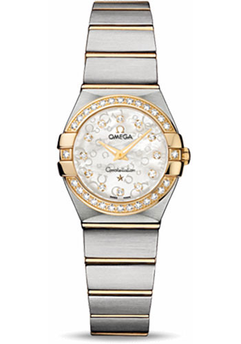 Omega Watches - Constellation Quartz 24 mm Polished Steel and Yellow Gold - Style No: 123.25.24.60.55.010