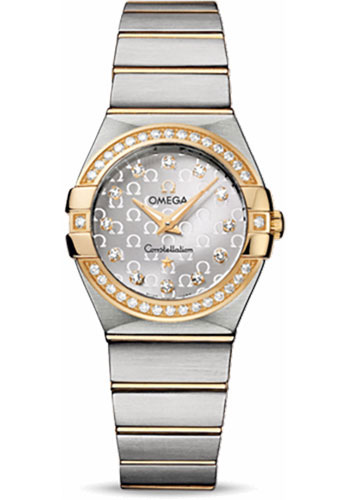 Omega Watches - Constellation Quartz 27 mm Brushed Steel and Yellow Gold - Style No: 123.25.27.60.52.002