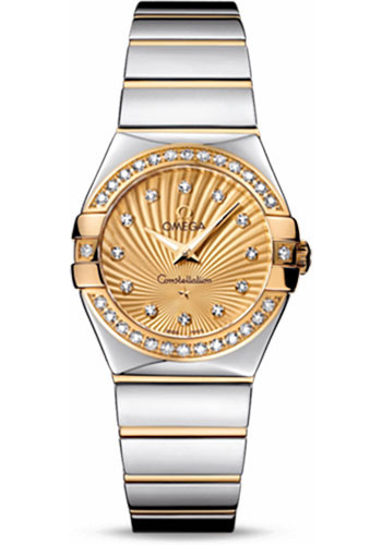 Omega Watches - Constellation Quartz 27 mm Polished Steel and Yellow Gold - Style No: 123.25.27.60.58.002