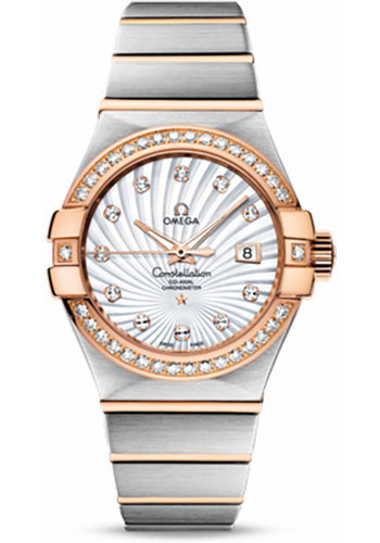 Omega Watches - Constellation Chronometer 31 mm Brushed Steel and Red Gold - Style No: 123.25.31.20.55.001