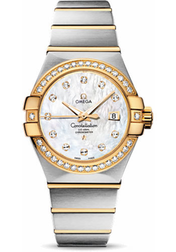 Omega Watches - Constellation Chronometer 31 mm Brushed Steel and Yellow Gold - Style No: 123.25.31.20.55.003