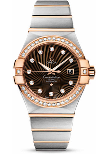 Omega Watches - Constellation Chronometer 31 mm Brushed Steel and Red Gold - Style No: 123.25.31.20.63.001