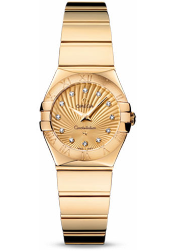 Omega Watches - Constellation Quartz 24 mm Polished Yellow Gold - Style No: 123.50.24.60.58.002