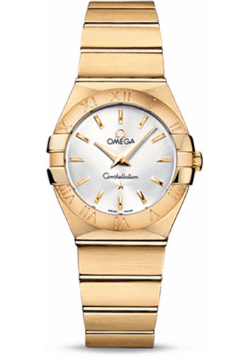 Omega Watches - Constellation Quartz 27 mm Brushed Yellow Gold - Style No: 123.50.27.60.02.002