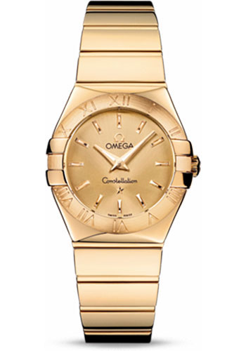 Omega Watches - Constellation Quartz 27 mm Polished Yellow Gold - Style No: 123.50.27.60.08.002