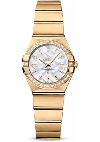 Omega Watches - Constellation Quartz 24 mm Brushed Yellow Gold - Style No: 123.55.24.60.55.004