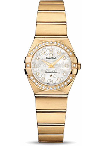 Omega Watches - Constellation Quartz 24 mm Brushed Yellow Gold - Style No: 123.55.24.60.55.016