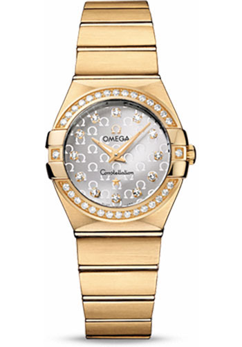 Omega Watches - Constellation Quartz 27 mm Brushed Yellow Gold - Style No: 123.55.27.60.52.002