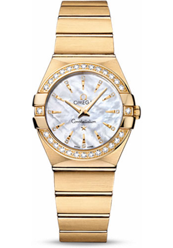 Omega Watches - Constellation Quartz 27 mm Brushed Yellow Gold - Style No: 123.55.27.60.55.004