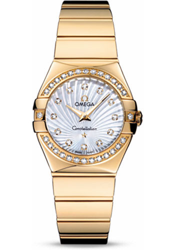 Omega Watches - Constellation Quartz 27 mm Polished Yellow Gold - Style No: 123.55.27.60.55.007