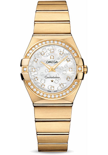 Omega Watches - Constellation Quartz 27 mm Brushed Yellow Gold - Style No: 123.55.27.60.55.016