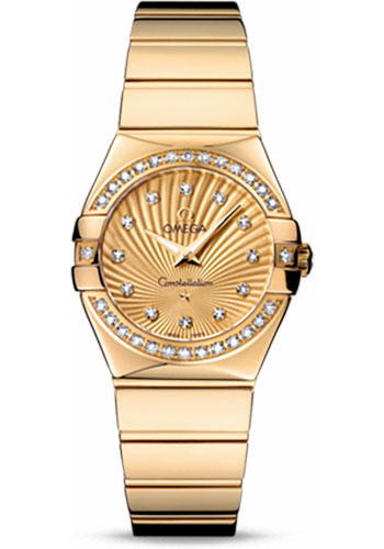 Omega Watches - Constellation Quartz 27 mm Polished Yellow Gold - Style No: 123.55.27.60.58.002