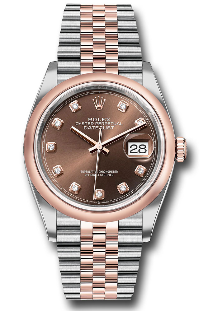 Rolex Watches - Datejust 36 Steel and Pink Gold - Domed Bezel - Jubilee - Style No: 126201 chodj