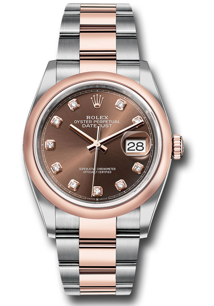 Rolex Watches - Datejust 36 Steel and Pink Gold - Domed Bezel - Oyster - Style No: 126201 chodo