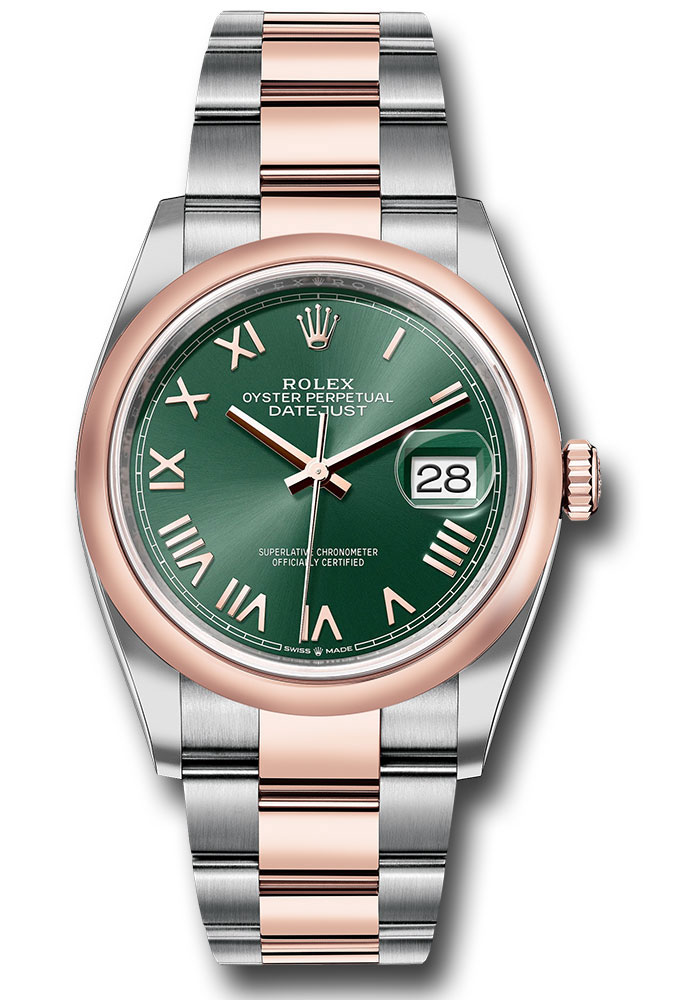 Rolex Watches - Datejust 36 Steel and Pink Gold - Domed Bezel - Oyster - Style No: 126201 mgnro