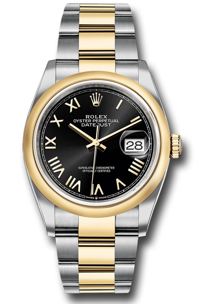 Rolex Watches - Datejust 36 Steel and Yellow Gold - Domed Bezel - Oyster - Style No: 126203 bknro