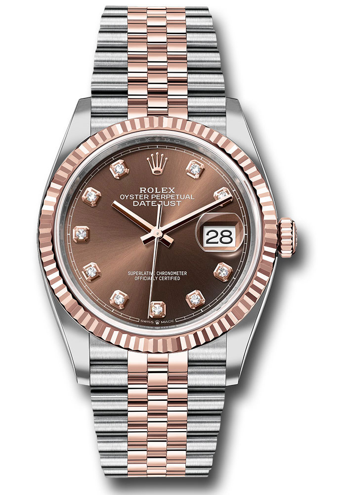 Rolex Watches - Datejust 36 Steel and Pink Gold - Fluted Bezel - Jubilee - Style No: 126231 chodj