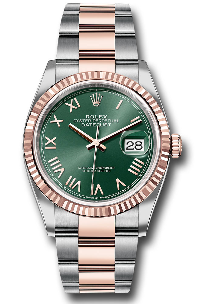 Rolex Watches - Datejust 36 Steel and Pink Gold - Fluted Bezel - Oyster - Style No: 126231 ognro