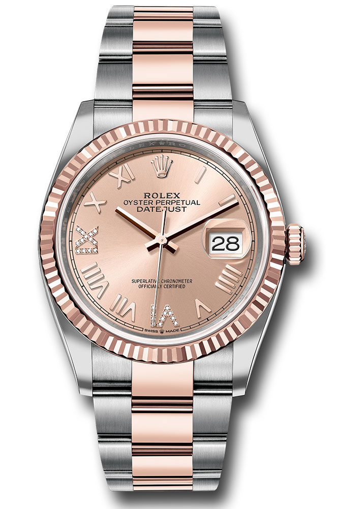 Rolex Watches - Datejust 36 Steel and Pink Gold - Fluted Bezel - Oyster - Style No: 126231 rodnr69o