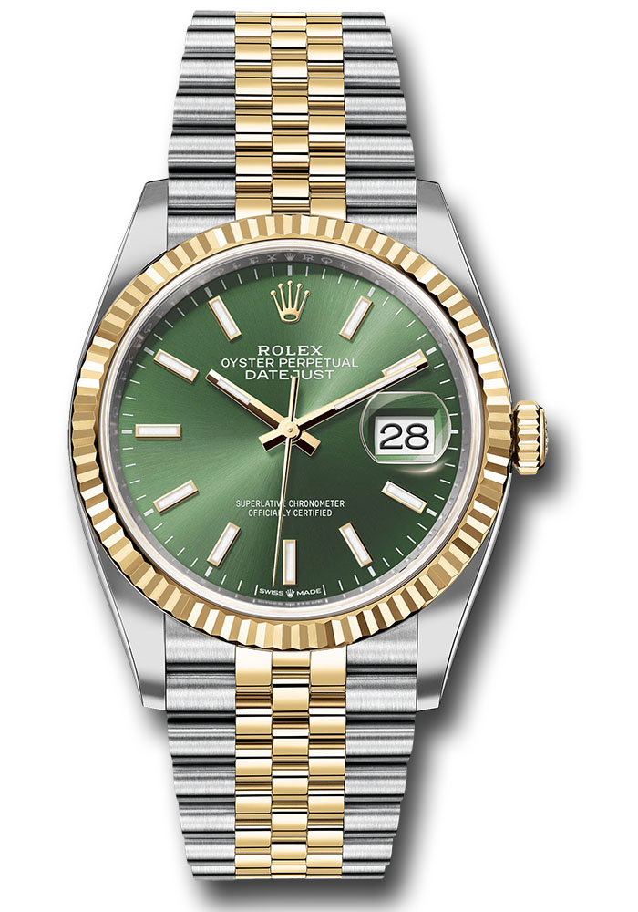 Rolex Watches - Datejust 36 Steel and Yellow Gold - Fluted Bezel - Jubilee - Style No: 126233 ogij