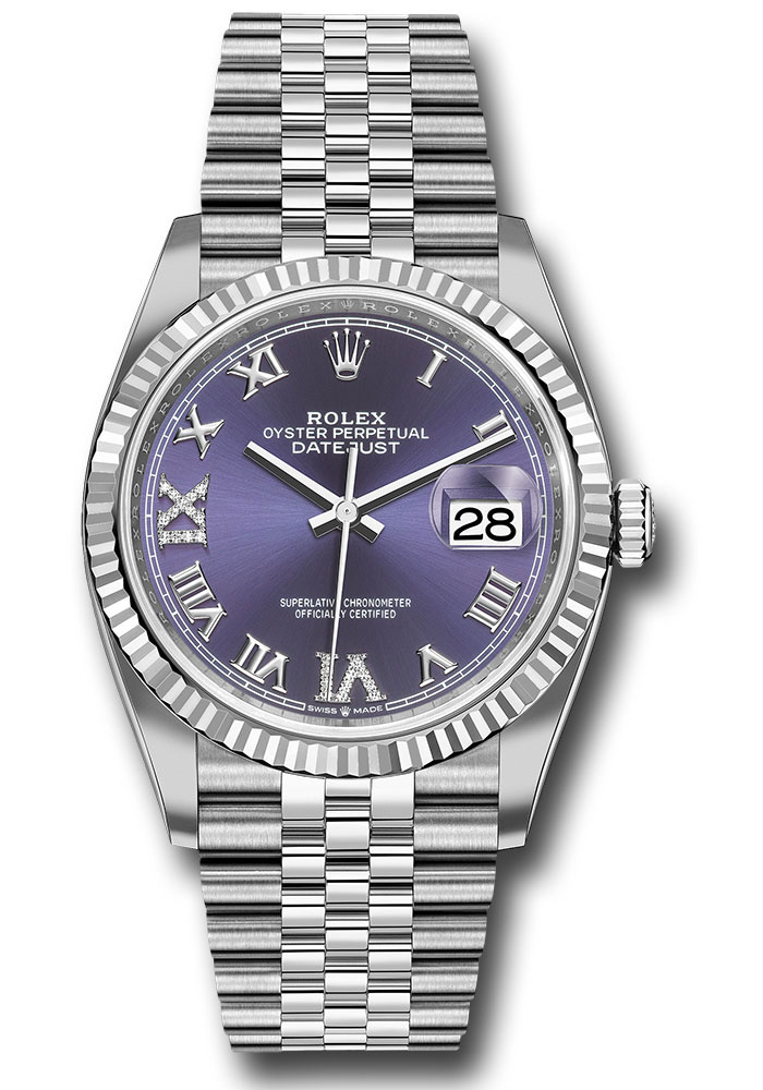 Rolex Watches - Datejust 36 Steel and White Gold - Fluted Bezel - Jubilee - Style No: 126234 audnr69j