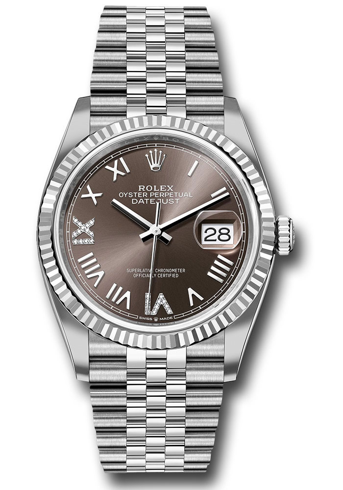 Rolex Watches - Datejust 36 Steel and White Gold - Fluted Bezel - Jubilee - Style No: 126234 dkgdnr69j