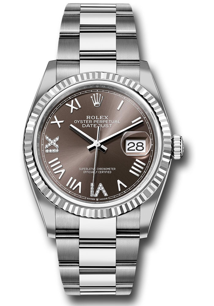 Rolex Watches - Datejust 36 Steel and White Gold - Fluted Bezel - Oyster - Style No: 126234 dkgdnr69o