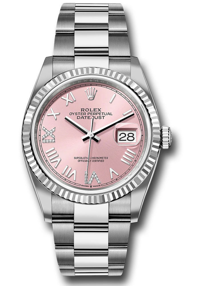 Rolex Watches - Datejust 36 Steel and White Gold - Fluted Bezel - Oyster - Style No: 126234 pdnr69o