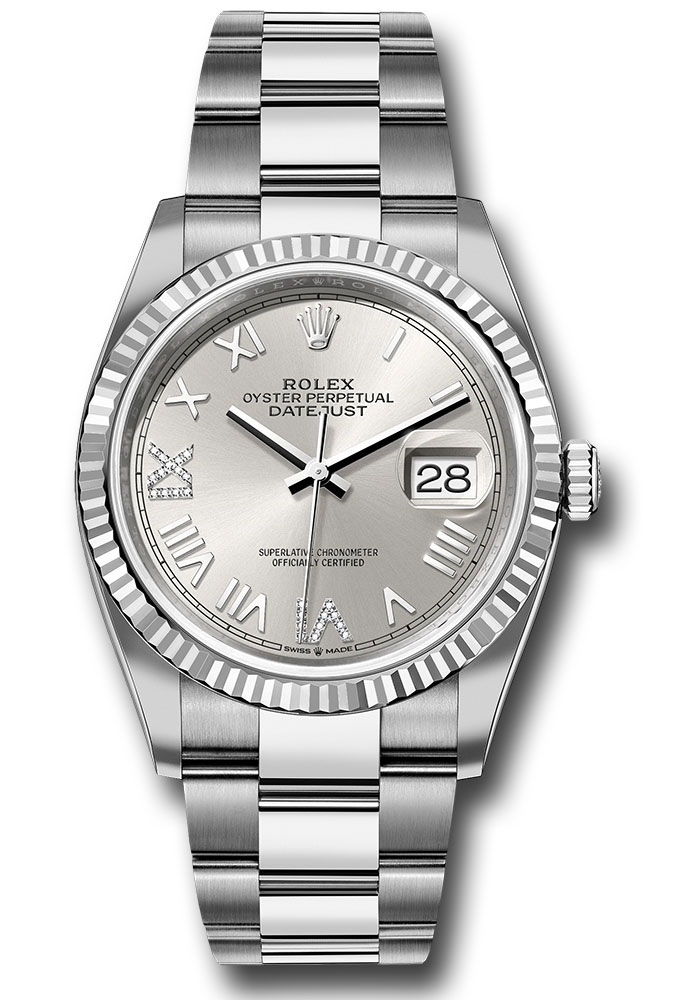 Rolex Watches - Datejust 36 Steel and White Gold - Fluted Bezel - Oyster - Style No: 126234 sdnr69o