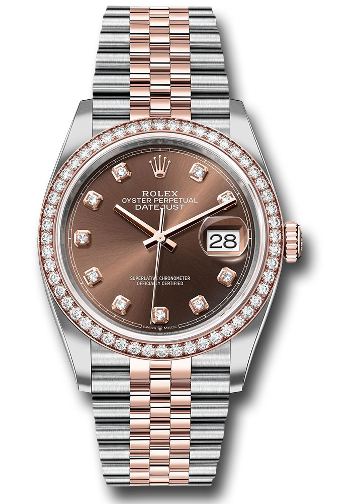 Rolex Watches - Datejust 36 Steel and Pink Gold - Diamond Bezel - Jubilee - Style No: 126281rbr chodj