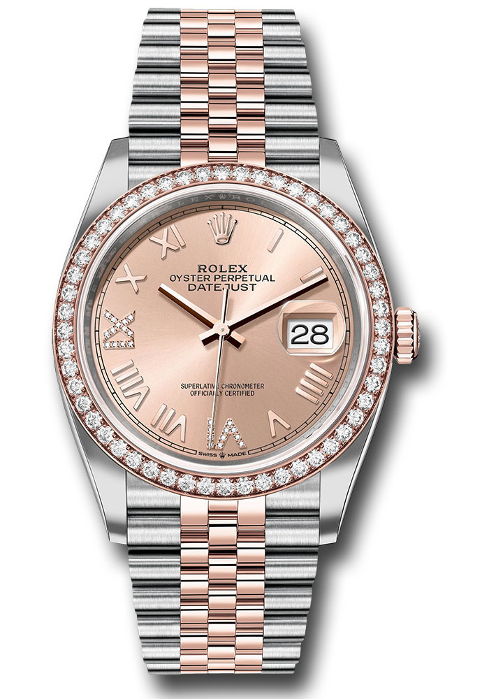 Rolex Watches - Datejust 36 Steel and Pink Gold - Diamond Bezel - Jubilee - Style No: 126281rbr rodnr69j
